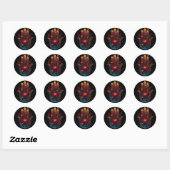 Ember Lotus | Hamsa-Hand-Design Runder Aufkleber (Blatt)