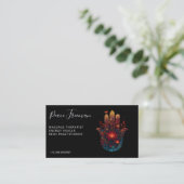 Ember Lotus | Hamsa-Hand-Design Visitenkarte (Stehend Vorderseite)