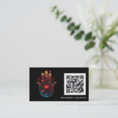 Ember Lotus | Hamsa-Hand-Design Visitenkarte (Stehend Vorderseite)
