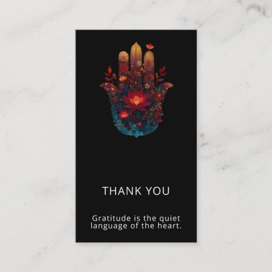 Ember Lotus | Hamsa-Hand-Design Visitenkarte (Vorderseite)