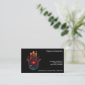 Ember Lotus | Hamsa-Hand-Design Visitenkarte (Stehend Vorderseite)