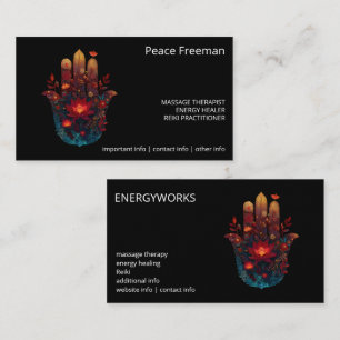 Ember Lotus Hamsa-Hand-Design Visitenkarte