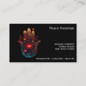 Ember Lotus | Hamsa-Hand-Design Visitenkarte (Vorderseite)