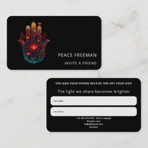 Ember Lotus Hamsa-Hand-Design Visitenkarte