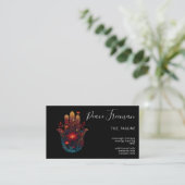 Ember Lotus | Hamsa-Hand-Design Visitenkarte (Stehend Vorderseite)