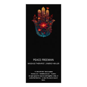 Ember Lotus Hamsa-Hand-Design Werbekarte