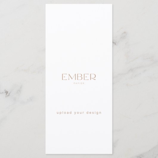 Ember Papier 4x9 Menü Benutzerdefiniert Design hoc Menükarte (Vorderseite)