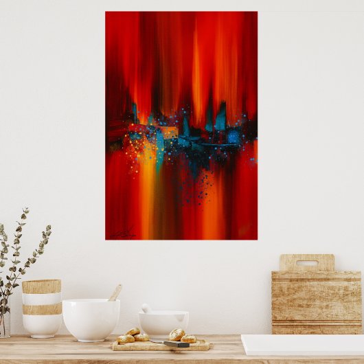 Ember Skyline Abstract Poster (Küche)