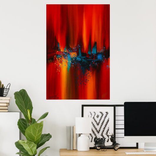 Ember Skyline Abstract Poster (Heimbüro)