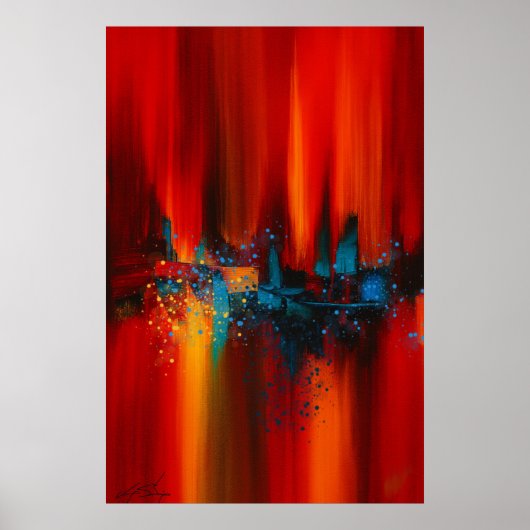 Ember Skyline Abstract Poster (Vorne)