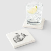 Ember-Step Purr Steinuntersetzer (Seitenansicht)