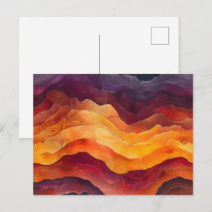 Ember Strata – Abstrakte Schichten aus Erde und Fe Postkarte