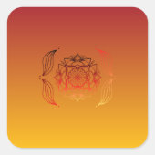 Ember‑Tone Botanische Kunst Quadratischer Aufkleber (Vorderseite)