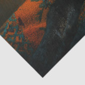 Ember Turquoise Black Wolf Portrait Seidenpapier (Ausschnitt)