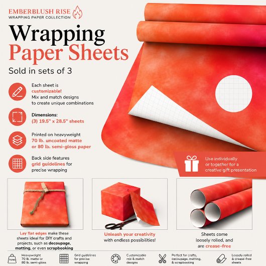 Emberblush Rise Geschenkpapier Set