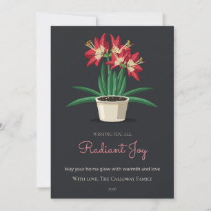 Emberlight Amaryllis Familien-Weihnachtskarte Einladung