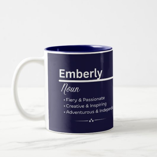 Emberly Personalized Name Coffee Mug Zweifarbige Tasse (Links)