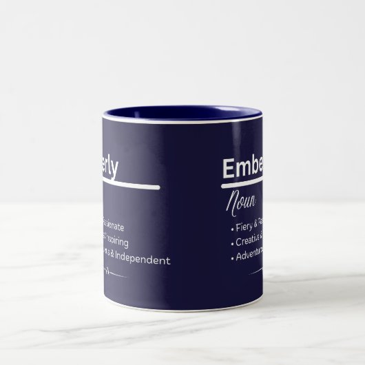 Emberly Personalized Name Coffee Mug Zweifarbige Tasse (Mittel)