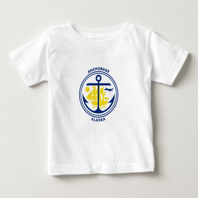 Emblem der Anchorage, Alaska Baby T - Shirt (Vorderseite)