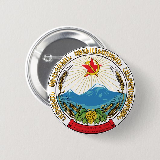 Emblem der armenischen sowjetischen button (Vorne & Hinten)