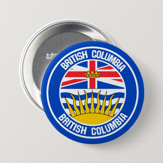 Emblem der British Columbia-Runde Button (Vorne & Hinten)