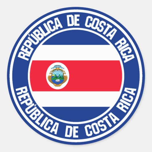 Emblem der Costa Rica Runder Aufkleber (Vorderseite)