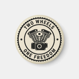 Emblem der Freiheit mit Vintage-Motorradmotor Magnet