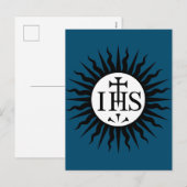 Emblem der Gesellschaft Jesu Feiertagspostkarte (Vorne/Hinten)