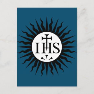 Emblem der Gesellschaft Jesu Feiertagspostkarte