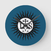 Emblem der Gesellschaft Jesu Runde Wanduhr (Vorderseite)