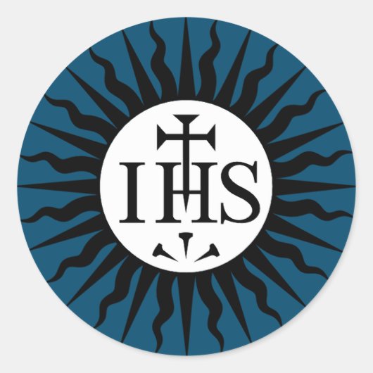 Emblem der Gesellschaft Jesu Runder Aufkleber (Vorderseite)