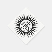 Emblem der Gesellschaft Jesu Serviette (Ecke)