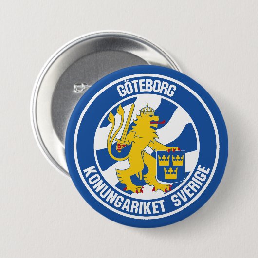 Emblem der Göteborger Runde Button (Vorne & Hinten)