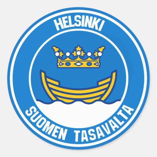 Emblem der Helsinki-Runde Runder Aufkleber (Vorderseite)