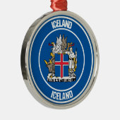 Emblem der Islands Runde Ornament Aus Metall (Rechts)