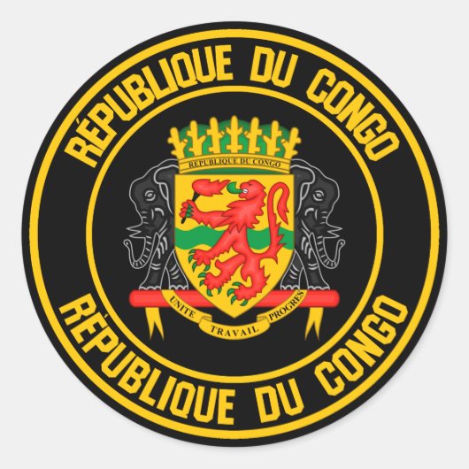 Emblem der Kongo-Runde Runder Aufkleber (Vorderseite)