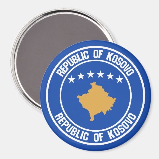 Emblem der Kosovo-Runde Magnet (Vorderseite/Rückseite)