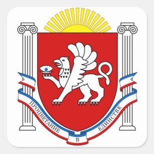 Emblem der Krim Quadratischer Aufkleber