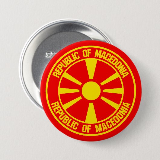 Emblem der Mazedonier-Runde Button (Vorne & Hinten)
