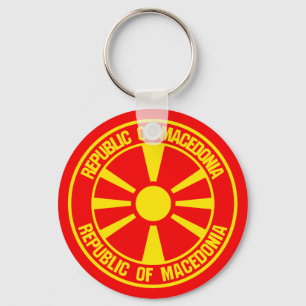 Emblem der Mazedonier-Runde Schlüsselanhänger