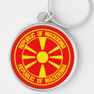 Emblem der Mazedonier-Runde Schlüsselanhänger