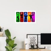 Emblem der mehrfarbigen Bodybuilding Poster (Heimbüro)