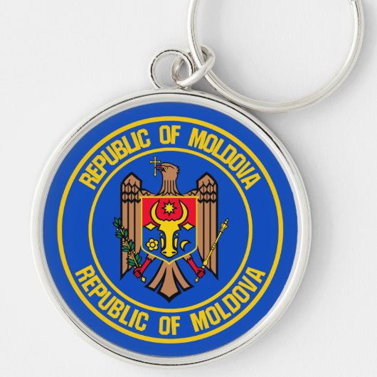 Emblem der Moldau-Runde Schlüsselanhänger (Vorne)