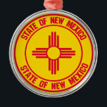 Emblem der neuen Mexiko-Runde Ornament Aus Metall<br><div class="desc">Emblem der neuen Mexiko-Runde</div>