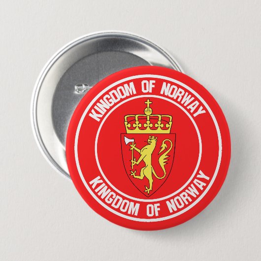 Emblem der Norwegen-Runde Button (Vorne & Hinten)