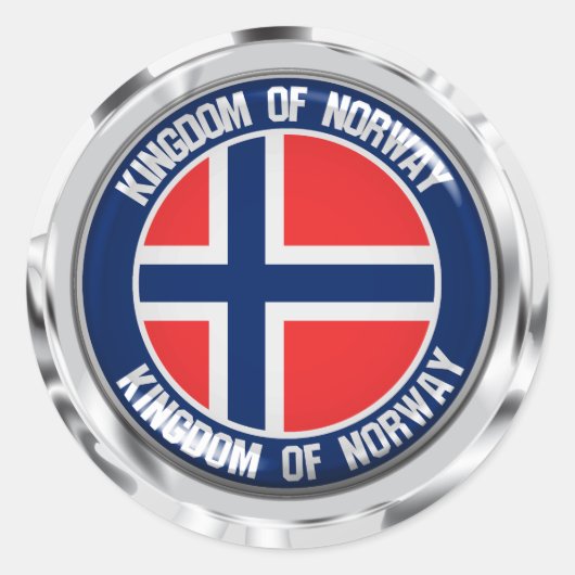 Emblem der Norwegen-Runde Runder Aufkleber (Vorderseite)