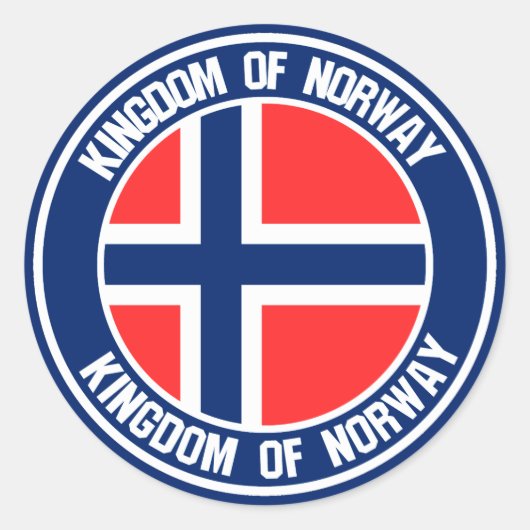 Emblem der Norwegen-Runde Runder Aufkleber (Vorderseite)
