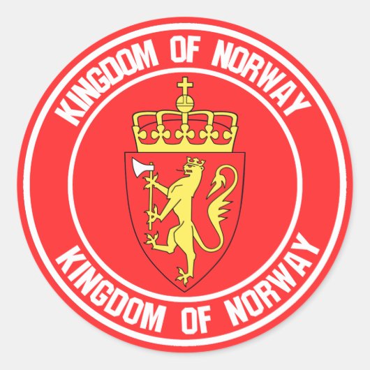 Emblem der Norwegen-Runde Runder Aufkleber (Vorderseite)
