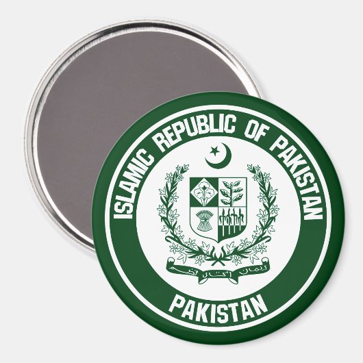 Emblem der pakistanischen Runde Magnet (Vorderseite/Rückseite)