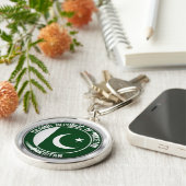 Emblem der pakistanischen Runde Schlüsselanhänger (Seite)